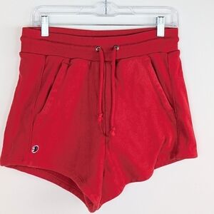 Champion like new red terry shorts drawstring, 3" inseam